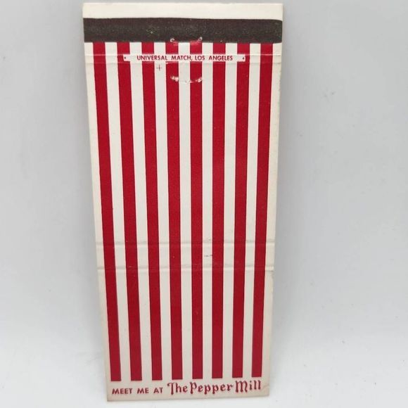 Matchcover Art Vintage Matchcoverthe Peppermill Restaurant Pasadena
